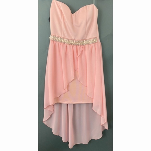 JACARANDA Blush Strapless High Low Dress - Picture 1 of 3